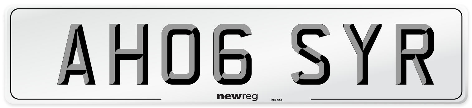 AH06 SYR Number Plate from New Reg